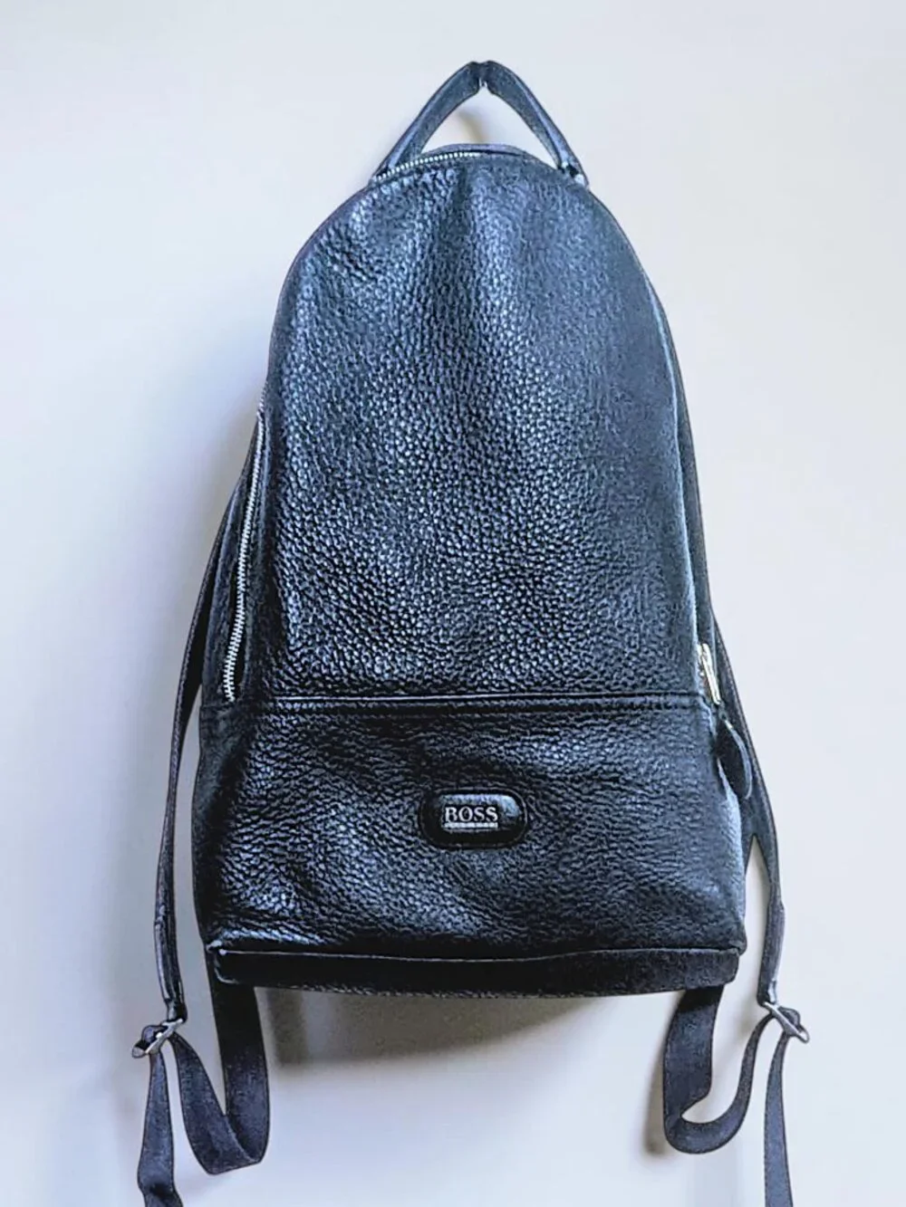 Hugo Boss VTG 90's minimalist navy pebbled leather / nylon M's medium backpack